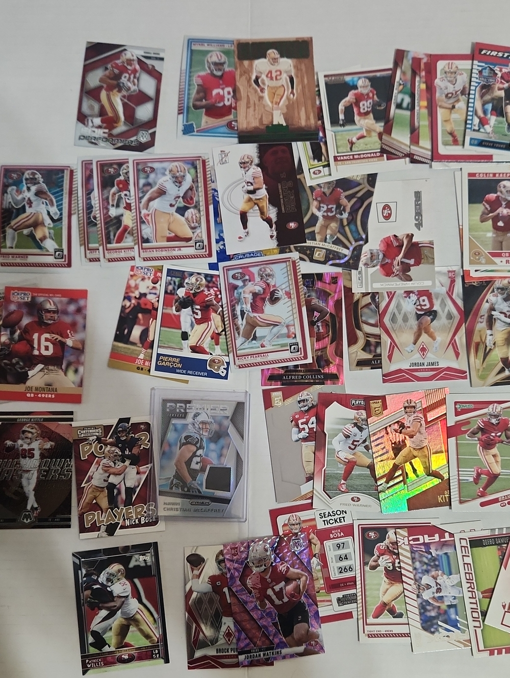 San Francisco 49ers Trading Card Lot, Mosiac, Elite, Score, Panini, Prizm